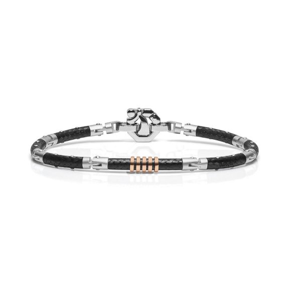 BARAKA Men's BR291211ROCO022002 Fiber Collection Gold White Diamonds Bracelet